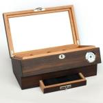 Cigar Wood Humidor Glass Top Cigar Display Humidor With Divider Safety Lock Humidifier Hygrometer cigar cases for 50 cigars