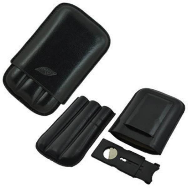 Cigar case-With cutter-for 3 cigars