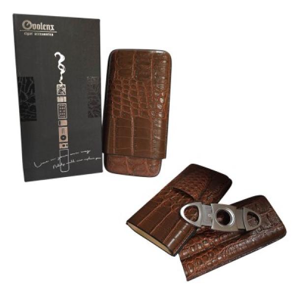 Leather Cigar Case with Cigar Cutter