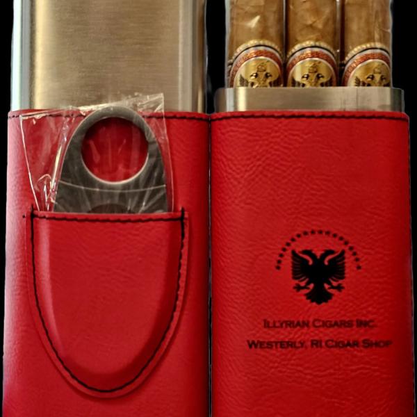 Cigar case-for 3-4 cigars-Toro - Torpedo - Corona - Robusto with cutter