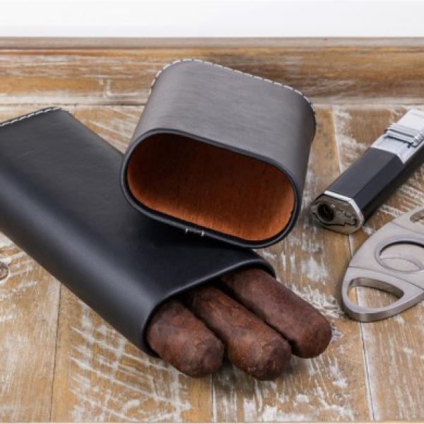 Leather Cigar Case for 3 cigars